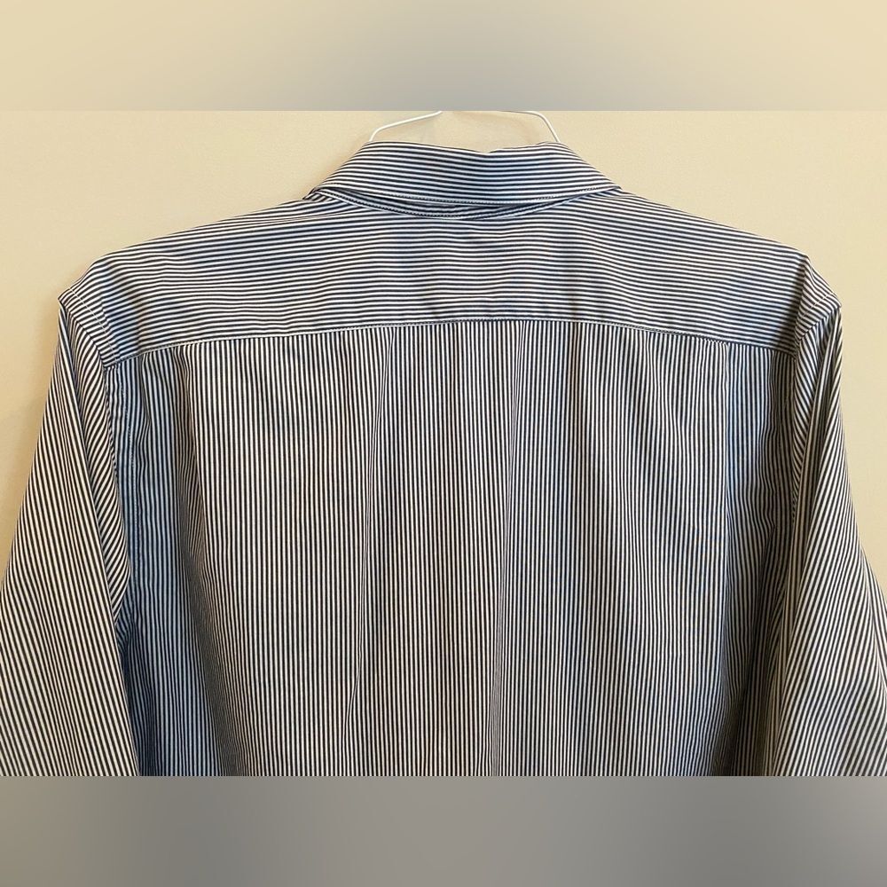 Gap Navy and White Striped Button Down Dress Shirt Men's Sz XL Tall - Picture 12 of 16